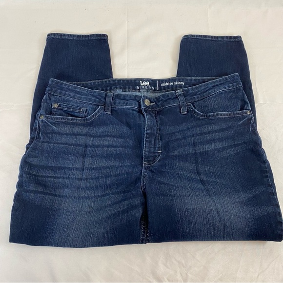 Lee Dark Indigo Denim Midrise Skinny Jeans size 18P - Picture 5 of 6